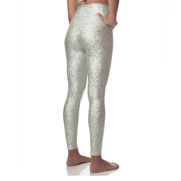 NWT Emily Hsu Designs Mint Mermaid Sneaker Length Leggings - Picture 4 of 13